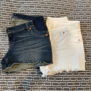 NWOT Gap Maternity Denim Shorts - under belly with stretchy waist band